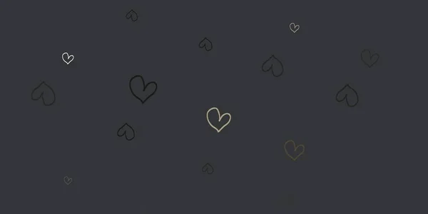 Světle Šedá Vektorová Šablona Čmáranicími Srdci Krásná Barevná Ilustrace Srdcem — Stockový vektor