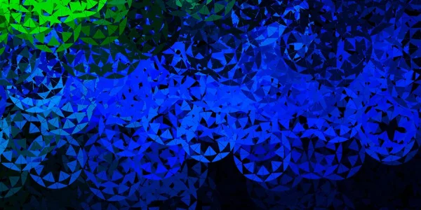 Azul Oscuro Fondo Vector Verde Con Triángulos Magnífica Ilustración Abstracta — Archivo Imágenes Vectoriales