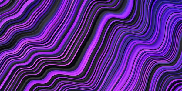 Plantilla Vectorial Dark Purple Con Líneas Curvas Ilustración Estilo Semitono — Vector de stock