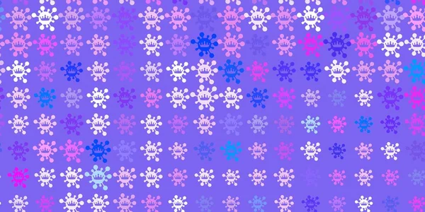 Bleu Clair Motif Vectoriel Rouge Avec Des Éléments Coronavirus Symboles — Image vectorielle
