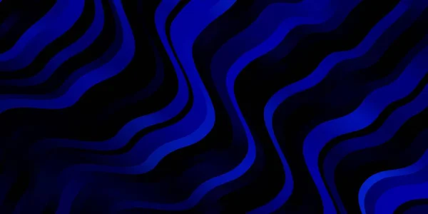Modelo Vetor Blue Escuro Com Linhas Curvas — Vetor de Stock