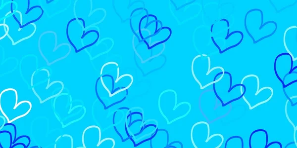 Fond Vectoriel Bleu Clair Avec Des Cœurs Doux Coeurs Sur — Image vectorielle