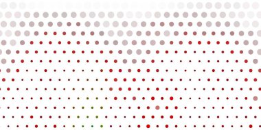 Açık yeşil, noktalı kırmızı vektör arkaplanı. Renkli damlaları olan soyut parlak bir illüstrasyon. Posterler, afişler için tasarım.
