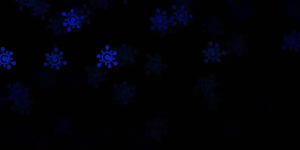 Padrão Vetor Azul Escuro Com Elementos Coronavírus Símbolos Doença Gradiente — Vetor de Stock