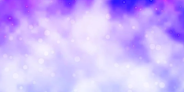 小さな星と大きな星の明るい紫色のベクトル背景 — ストックベクタ