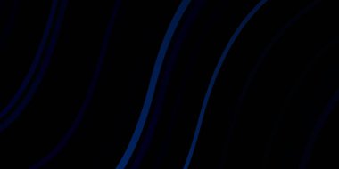 Eğri çizgileri olan koyu mavi vektör deseni.