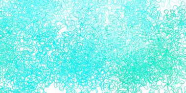 Açık yeşil arkaplan ve eğriler. Renkli çizgilerle dairesel çizimler. Cep telefonları için şablon.