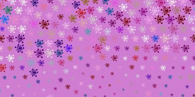 Covid-19 sembollü Light Multicolor vektör arkaplanı. Biyolojik değişim şekilli soyut çizimler. Tehlike ateşine karşı basit çizim.