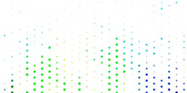 Açık mavi, benekli yeşil vektör arkaplan. Parlak renkli ve soyut küreler içeren bir resim. Posterler, afişler için tasarım.