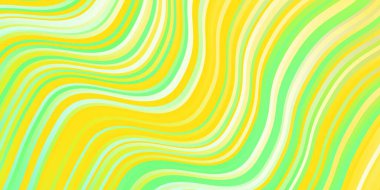Açık yeşil, kıvrımlı sarı vektör deseni. Çizgili soyut gradyan çizimi. Posterleriniz ve afişleriniz için en iyi tasarım.