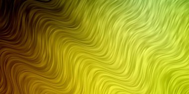 Koyu yeşil, bükülmüş çizgileri olan sarı vektör arkaplanı.