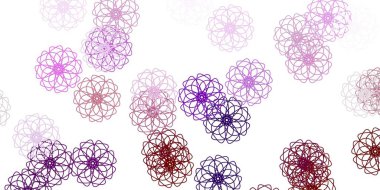 Açık mavi, kırmızı vektör çiçekli doğal düzen. Soyut arka planda gradyan çiçekleri olan modern tasarım. Yepyeni iş tasarımı.