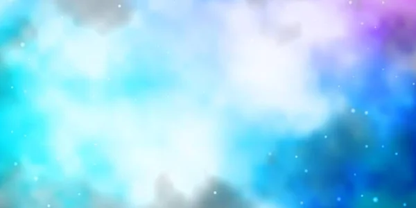 Rose Clair Fond Vectoriel Bleu Avec Petites Grandes Étoiles — Image vectorielle