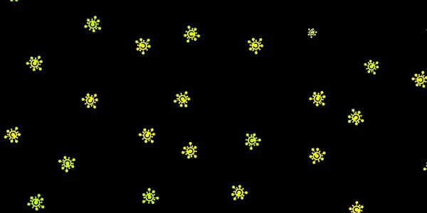 深绿色 黄色的载体图案 有考拉病毒的元素 简单的抽象设计 带有感染形式 用于健康保护的墙纸 — 图库矢量图片