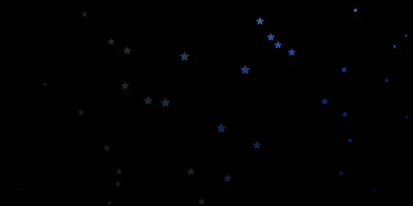 Dark Blue Zelené Vektorové Pozadí Malými Velkými Hvězdami — Stockový vektor