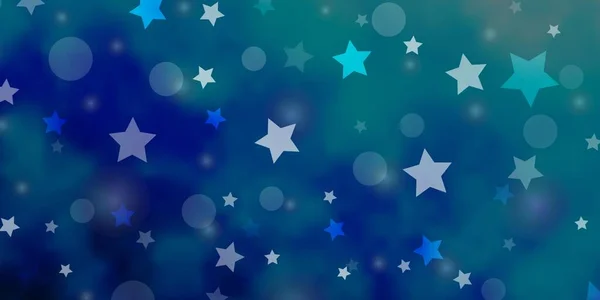 Textura Vetorial Azul Claro Com Círculos Estrelas — Vetor de Stock