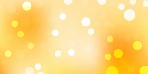 Jasnopomarańczowe Tło Wektora Bąbelkami Ilustracja Zestawem Lśniących Barwnych Abstrakcyjnych Sfer — Wektor stockowy