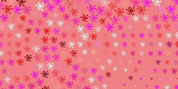 Motif Vectoriel Rose Clair Jaune Avec Des Éléments Coronavirus Symboles — Image vectorielle