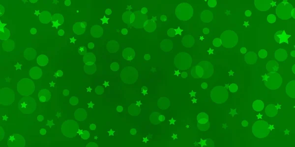 Светло Зеленая Векторная Компоновка Кругами Звездами — стоковый вектор