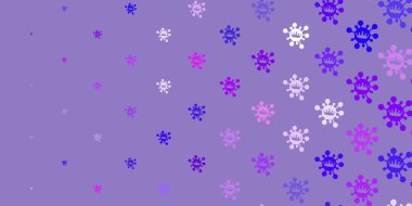 Açık mor, hastalık sembollü pembe vektör dokusu. Dekoratif tarzında renkli işaretleri olan akıllı illüstrasyon. Sağlık korunması için duvar kağıdı.