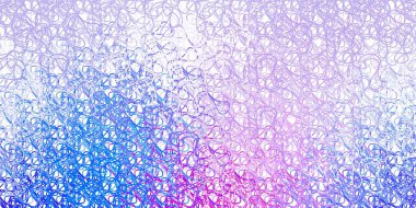 Açık mavi, kıvrımlı kırmızı vektör arkaplan. Rengarenk çizgileri ve şekilleri olan parlak bir örnek. Reklamlar ve reklamlar için desen.