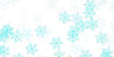 Açık mavi, çiçekli yeşil vektör karalama şablonu. Soyut arka planda gradyan çiçekleri olan modern tasarım. İşiniz için en iyi tasarım.