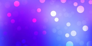 Açık mavi, noktalı kırmızı vektör arkaplanı. Renkli damlaları olan soyut parlak bir illüstrasyon. Reklamlarınız için tasarım.