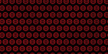 Esrarengiz sembollü koyu turuncu vektör arkaplanı. Gradyan simya şekilli renkli bir illüstrasyon. Doğaüstü tasvirler için basit tasarım.