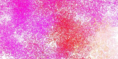 Açık mor, eğri çizgileri olan pembe vektör arkaplan. Eğimli renkli geometrik örnekler var. Reklamlar ve reklamlar için desen.