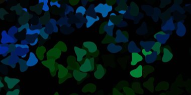 Koyu mavi, soyut şekilli yeşil vektör deseni. Soyut tarzda renkli şekilli bir illüstrasyon. Cep telefonları için arka plan.