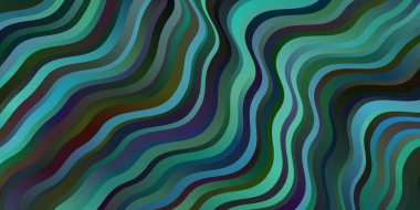 Koyu yeşil çizgili vektör arka planı. Eğimli yay ile soyut illüstrasyon. Broşürler, broşürler için desen.