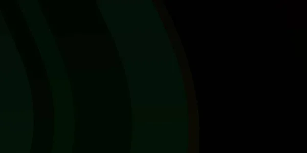 Tmavě Zelený Vektorový Obrazec Zakřivenými Čárami — Stockový vektor