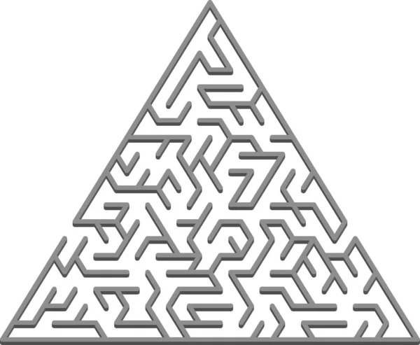 Layout Vetorial Com Labirinto Triangular Cinza Enigma Desenho Labirinto Estilo — Vetor de Stock