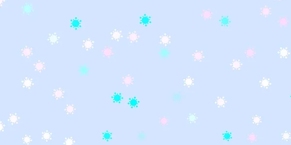 Motif Vectoriel Rose Clair Bleu Avec Des Éléments Coronavirus Conception — Image vectorielle