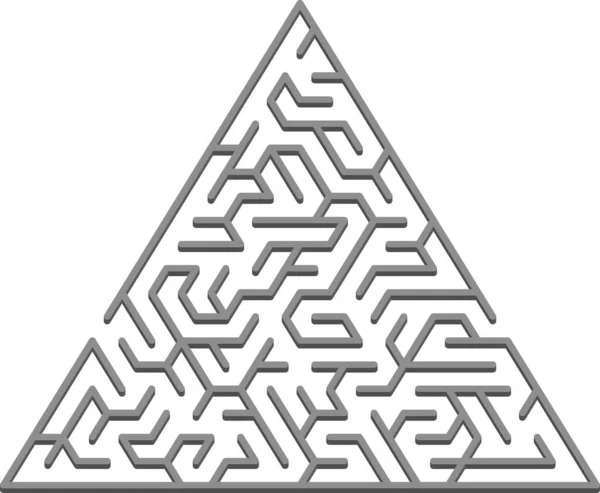 Cenário Vetorial Com Labirinto Triangular Cinza Labirinto Desenho Labirinto Estilo — Vetor de Stock