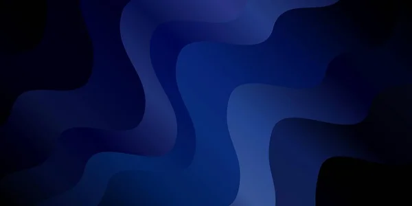 Donker Blauw Vectorsjabloon Met Gebogen Lijnen — Stockvector