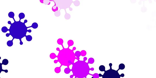 Light Purple Pink Vector Backdrop Virus Symbols Abstract Illustration Biological — Stock Vector