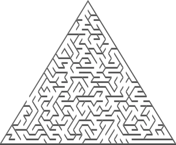 Διάνυσμα Φόντο Ένα Γκρι Τριγωνικό Λαβύρινθο Σύγχρονη Εικονογράφηση Λαβύρινθο Λευκό — Διανυσματικό Αρχείο