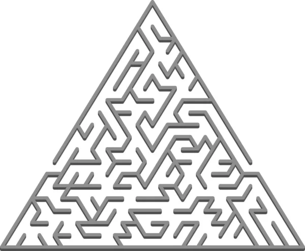 Fondo Vectorial Con Laberinto Triangular Gris Laberinto Blanco Negro Estilo — Vector de stock