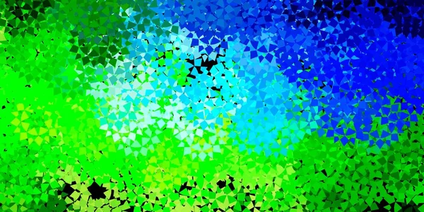 Ανοιχτό Μπλε Πράσινο Διανυσματικό Φόντο Τρίγωνα Εικονογράφηση Αφηρημένα Πολύχρωμα Σχήματα — Διανυσματικό Αρχείο