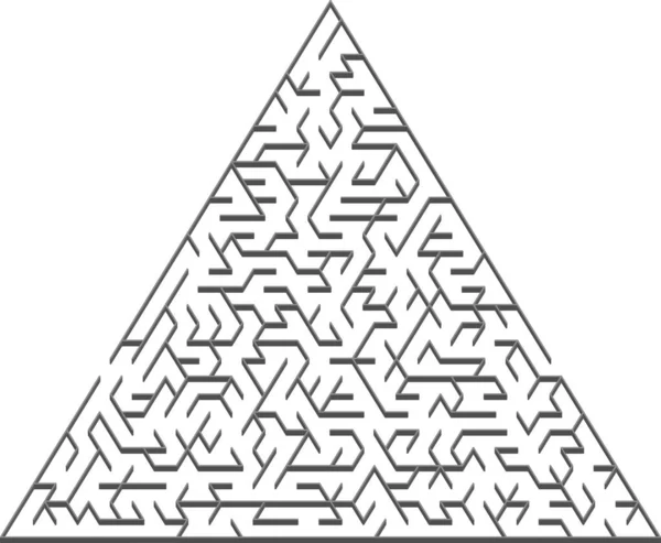 Vektorový Obrazec Šedým Trojúhelníkovým Labyrintem Jednoduchá Ilustrace Bludištěm Bílém Pozadí — Stockový vektor