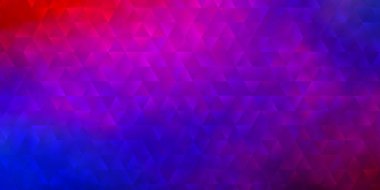 Açık mavi, üçgen biçiminde kırmızı vektör dokusu. Renkli üçgenlerin olduğu bir resim. Terfileriniz için tasarım.