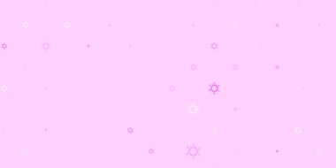 Covid-19 sembollü açık pembe vektör arkaplanı. Biyolojik değişim şekilli soyut çizimler. Tehlike ateşine karşı basit çizim.