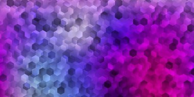 Açık mavi, kırmızı vektör arkaplan ve altıgen. Altıgen tarzda, gradyan ile modern soyut çizim. Tasarımına kolay bir ekleme.