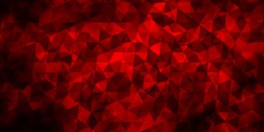 Koyu kırmızı vektör dokusu üçgen biçiminde. Soyut arkaplanda renkli eğimli üçgenler. Duvar kağıtları için şablon.