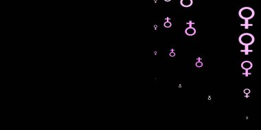 Dark Pink, Yellow vector pattern with feminism elements. Colorful feminism symbols with a gradient in modern style. Background for International Women's Day.