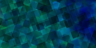 Açık mavi vektör deseni ve çokgen tarzı. Renkli üçgenlerin olduğu bir resim. Posterler ve afişler için en iyi tasarım.