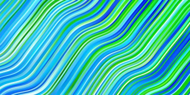 Açık Mavi, kıvrımlı çizgileri olan yeşil vektör deseni.