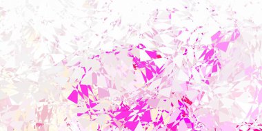 Çokgen şekilli açık pembe vektör deseni. Soyut tarzda, üçgen ve çizgilerle basit bir tasarım. İniş sayfaları.