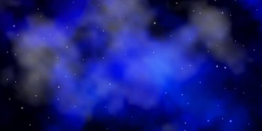 Küçük ve büyük yıldızlı koyu mavi vektör arkaplanı.